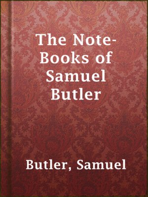 cover image of The Note-Books of Samuel Butler